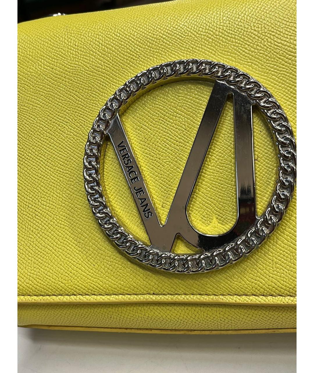 VERSACE Желтая сумка через плечо из искусственной кожи, фото 5
