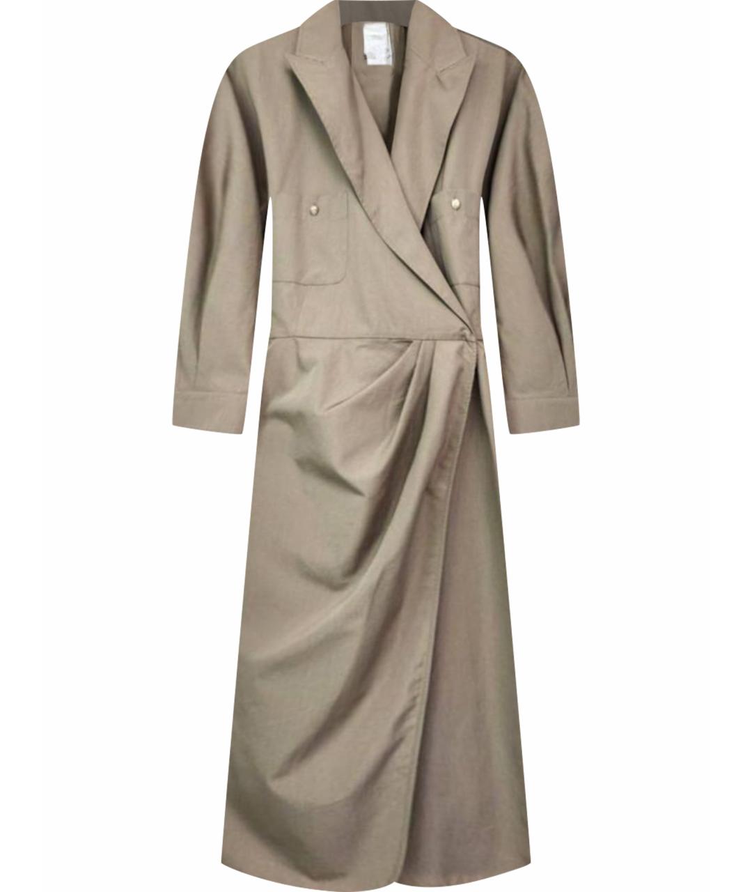 MAX MARA Зеленые хлопковое повседневное платье, фото 1