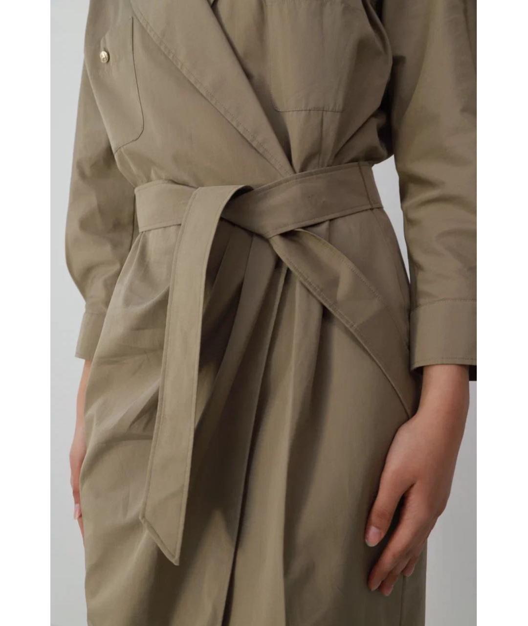 MAX MARA Зеленые хлопковое повседневное платье, фото 5