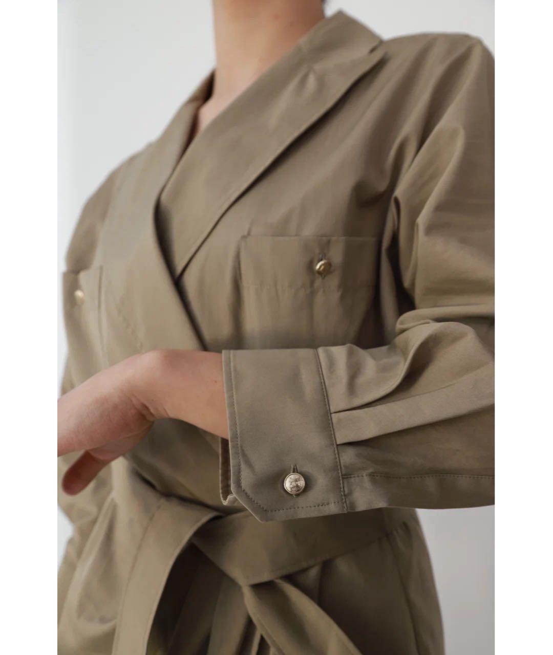 MAX MARA Зеленые хлопковое повседневное платье, фото 4