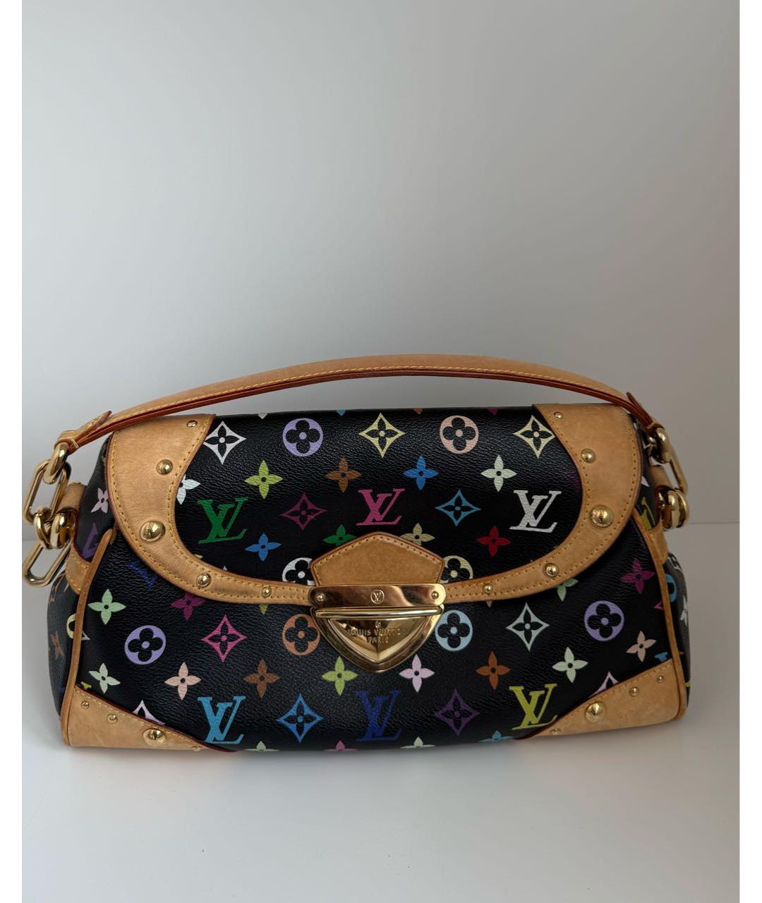 LOUIS VUITTON Черная кожаная сумка через плечо, фото 2
