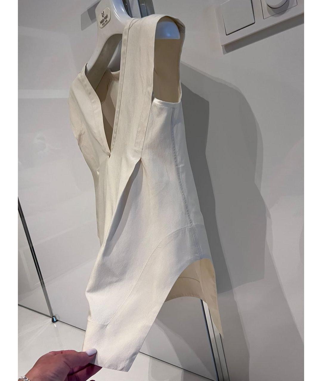JIL SANDER Белая шелковая майка, фото 4