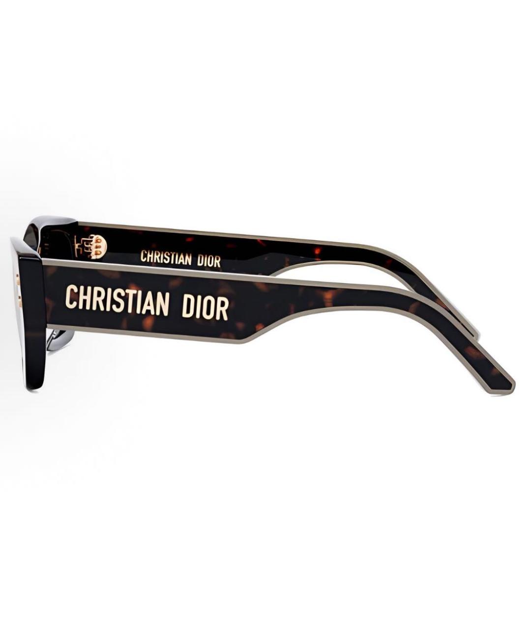 CHRISTIAN DIOR Коричневые пластиковые солнцезащитные очки, фото 3