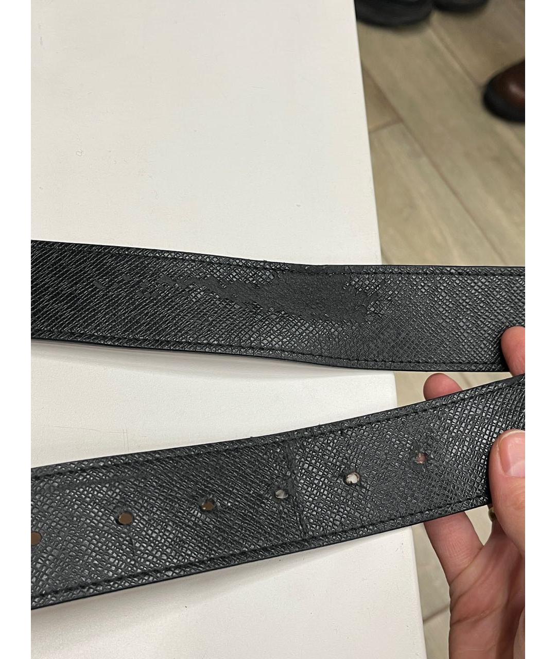 LOUIS VUITTON Черный кожаный ремень, фото 4