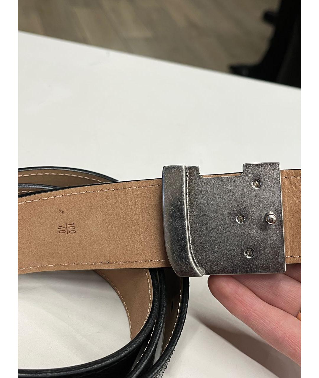 LOUIS VUITTON Черный кожаный ремень, фото 3