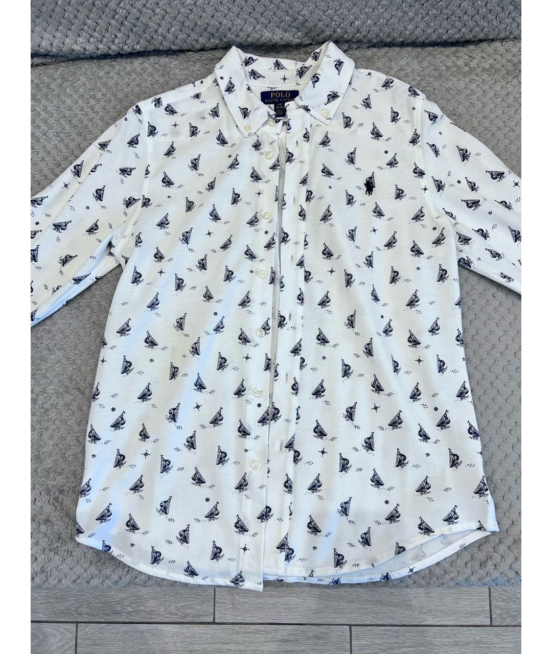 POLO RALPH LAUREN Белая хлопковая кэжуал рубашка, фото 2