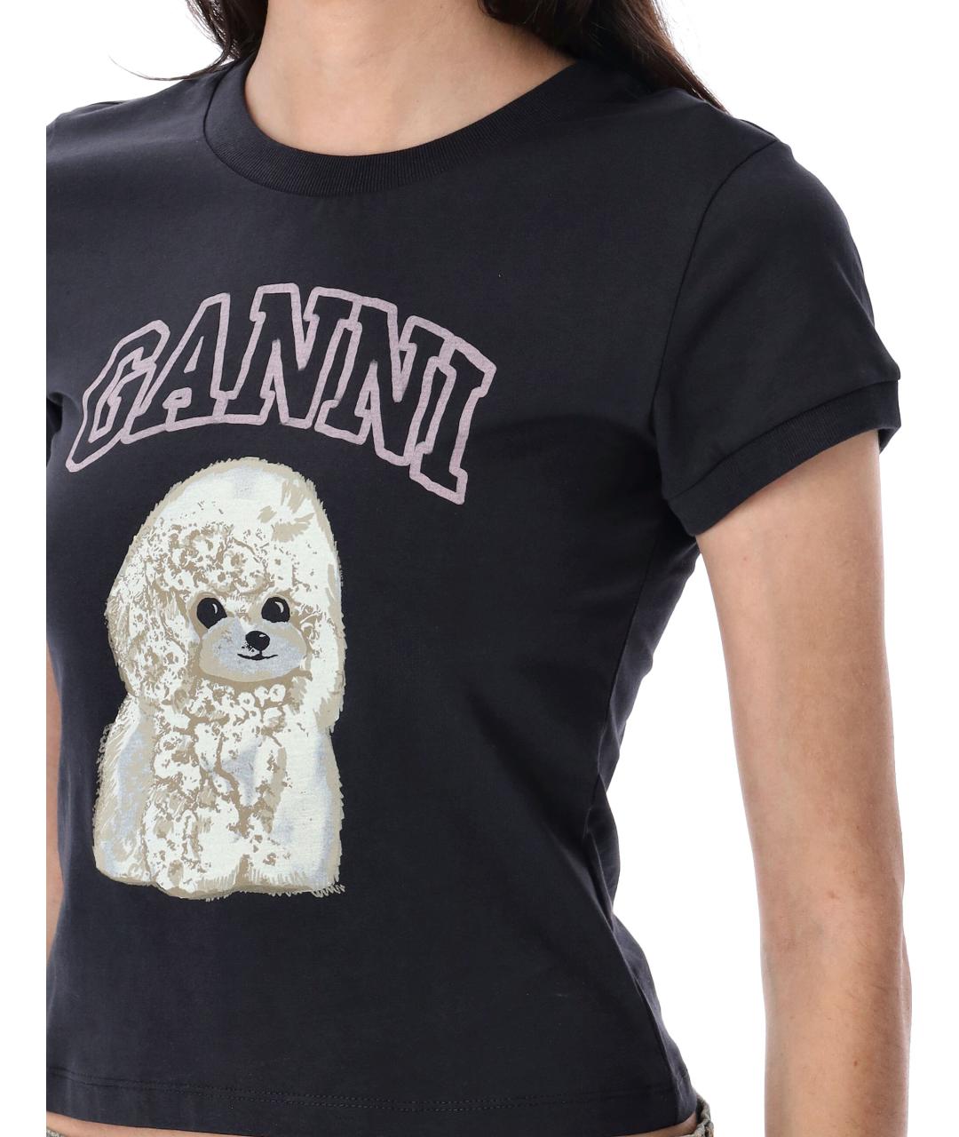 GANNI Мульти хлопковая футболка, фото 4