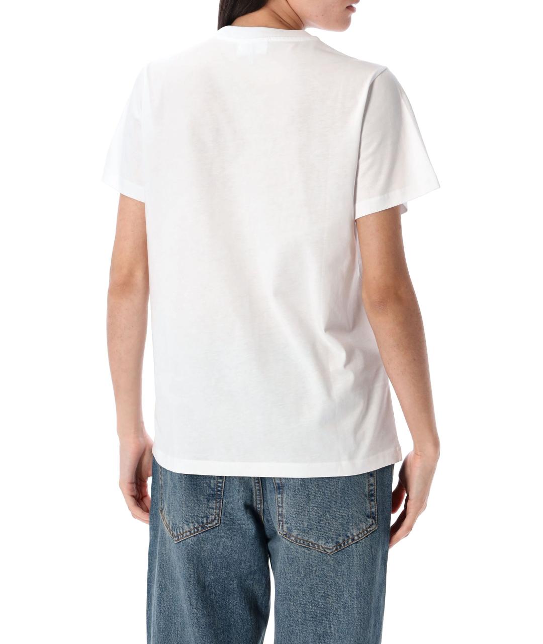 GANNI Белая хлопковая футболка, фото 2