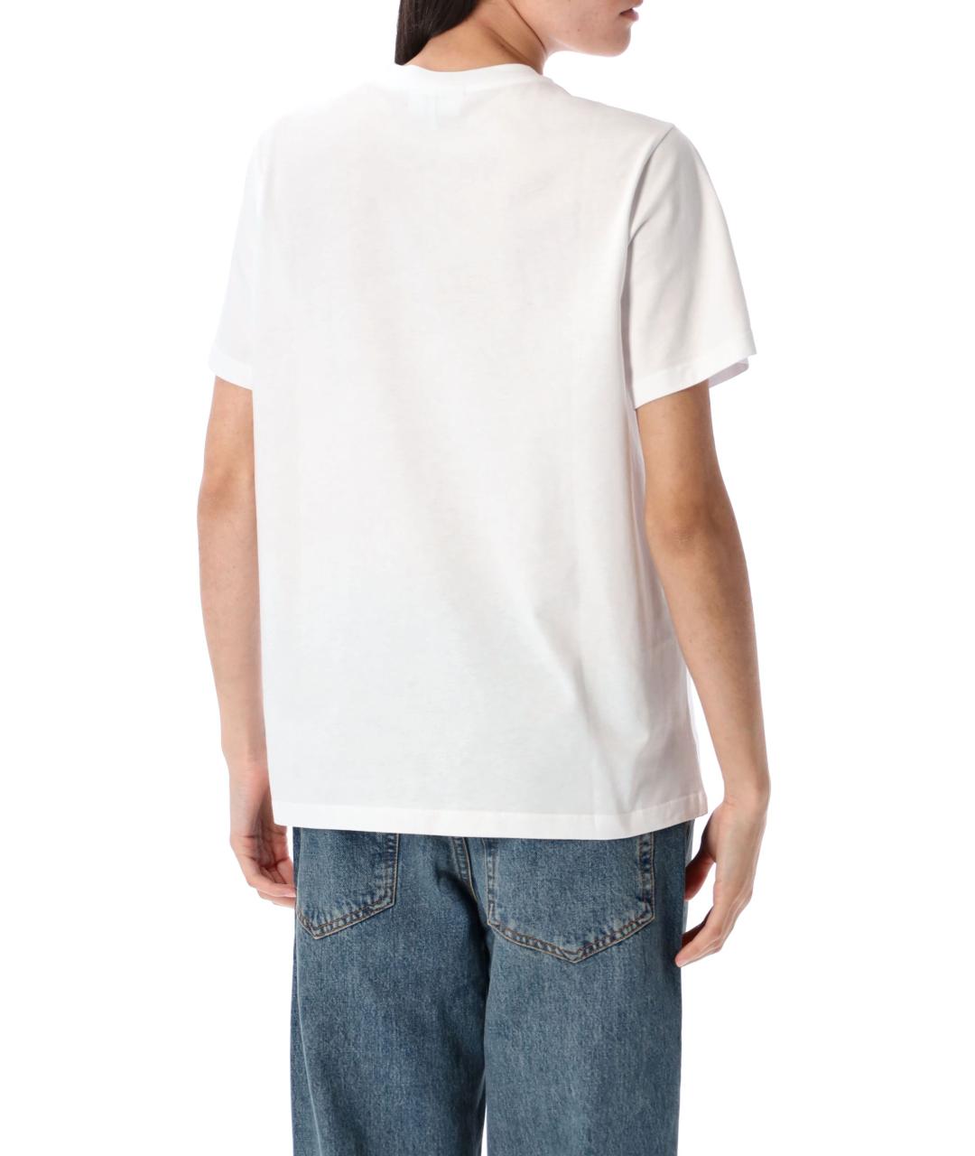 GANNI Белая хлопковая футболка, фото 2