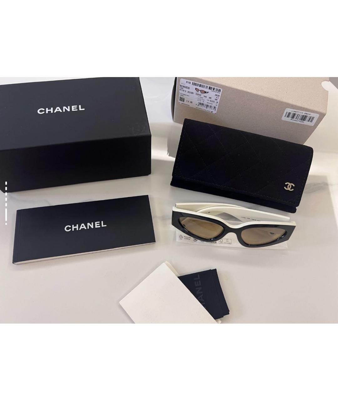 CHANEL Черные пластиковые солнцезащитные очки, фото 5