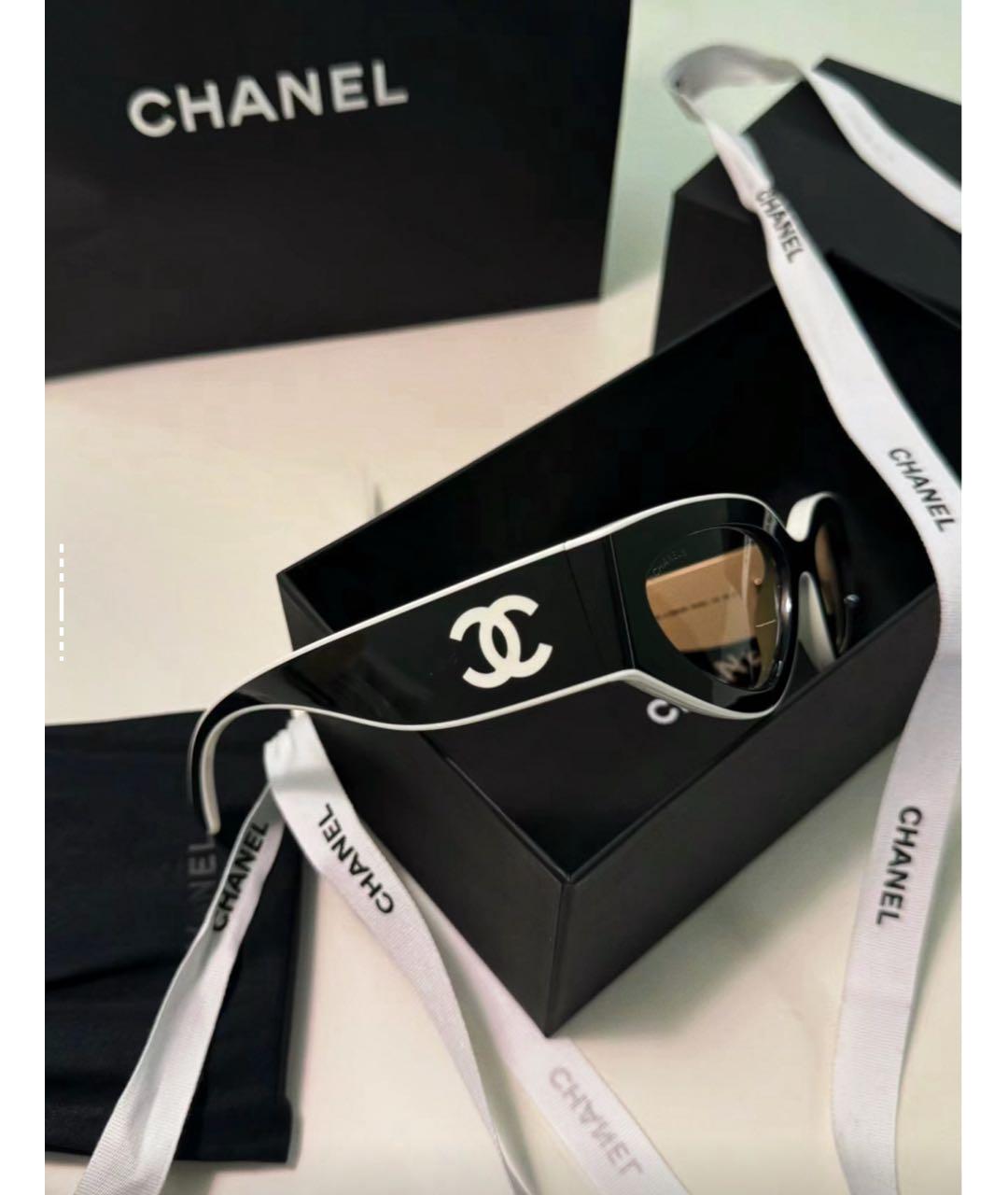 CHANEL Черные пластиковые солнцезащитные очки, фото 6