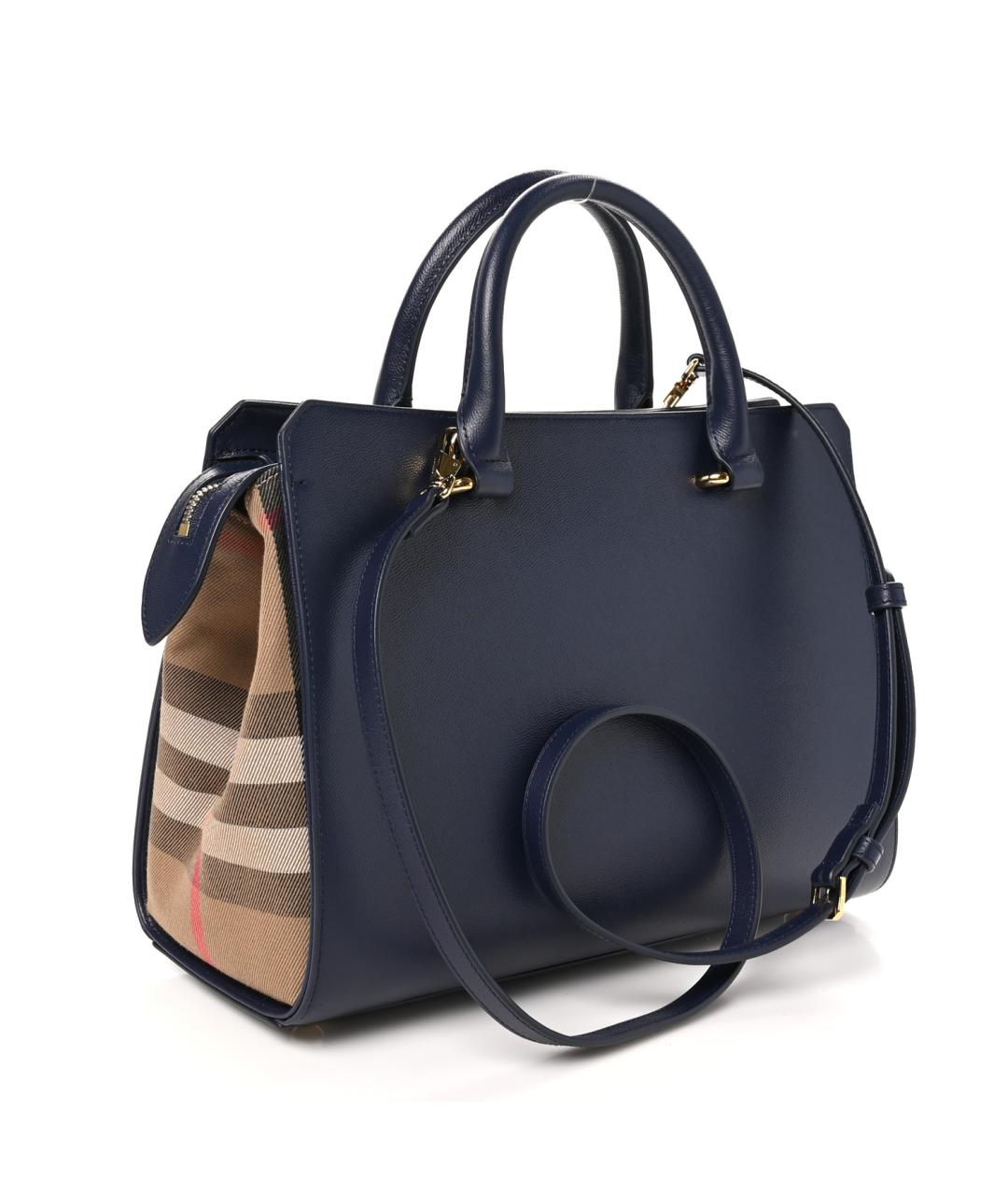 BURBERRY Темно-синяя сумка тоут, фото 2