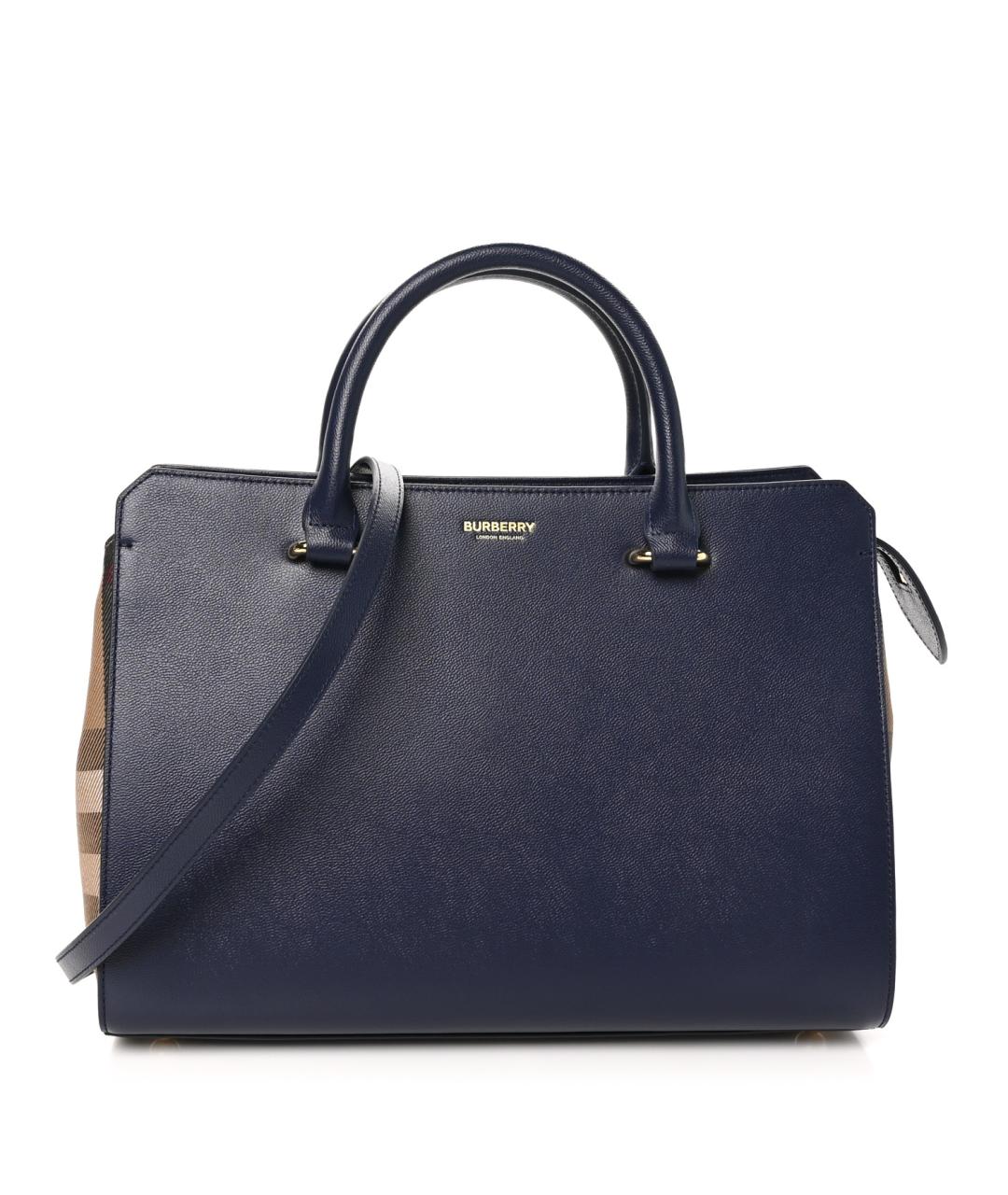 BURBERRY Темно-синяя сумка тоут, фото 1
