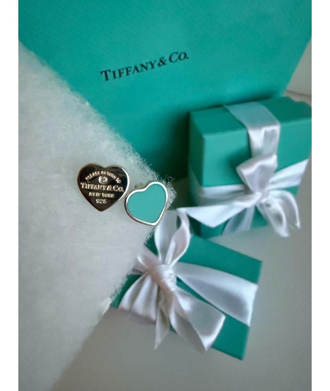 TIFFANY&CO Бирюзовые серебряные серьги, фото 2