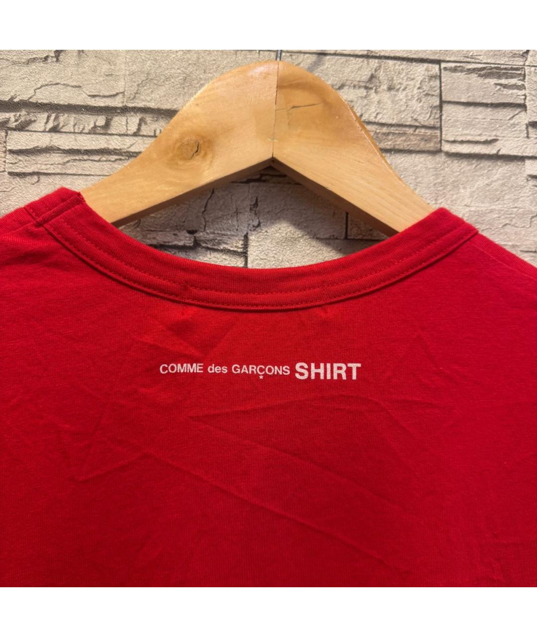COMME DES GARÇONS Красная хлопковая футболка, фото 4