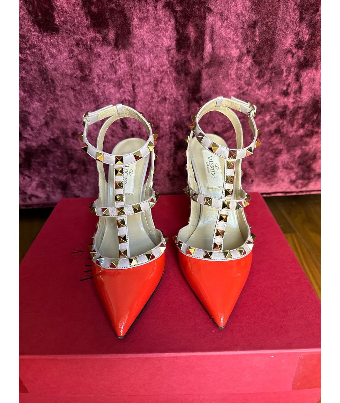 VALENTINO Оранжевое кожаные туфли, фото 2