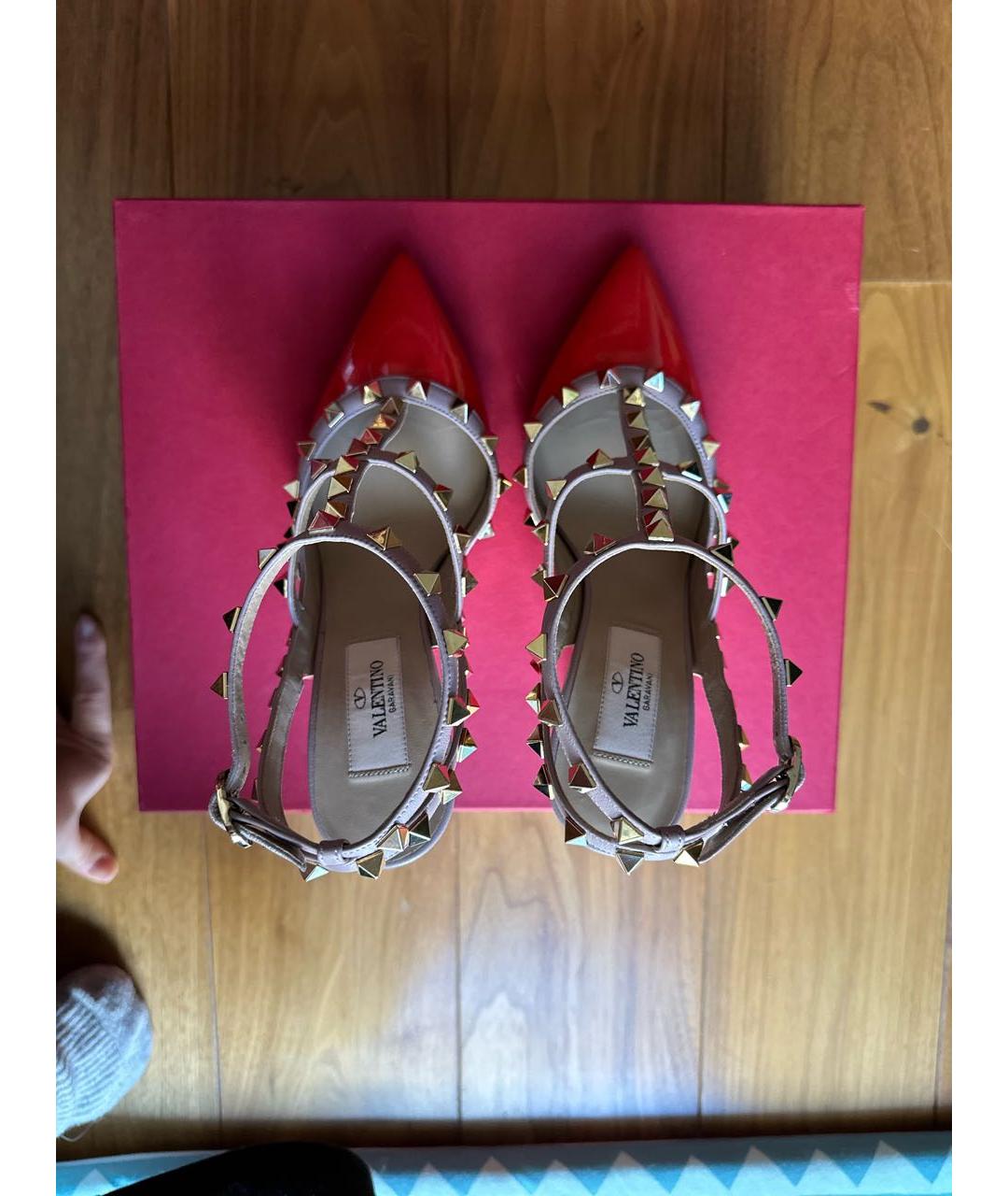 VALENTINO Оранжевое кожаные туфли, фото 3