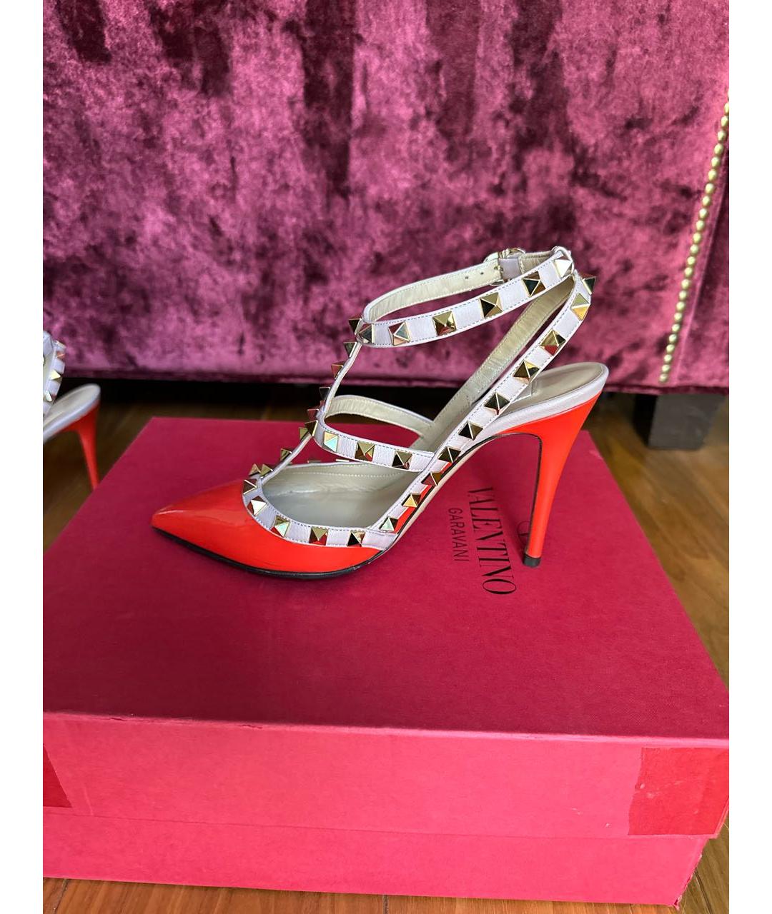 VALENTINO Оранжевое кожаные туфли, фото 7