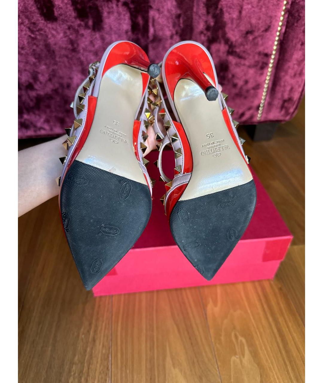 VALENTINO Оранжевое кожаные туфли, фото 8