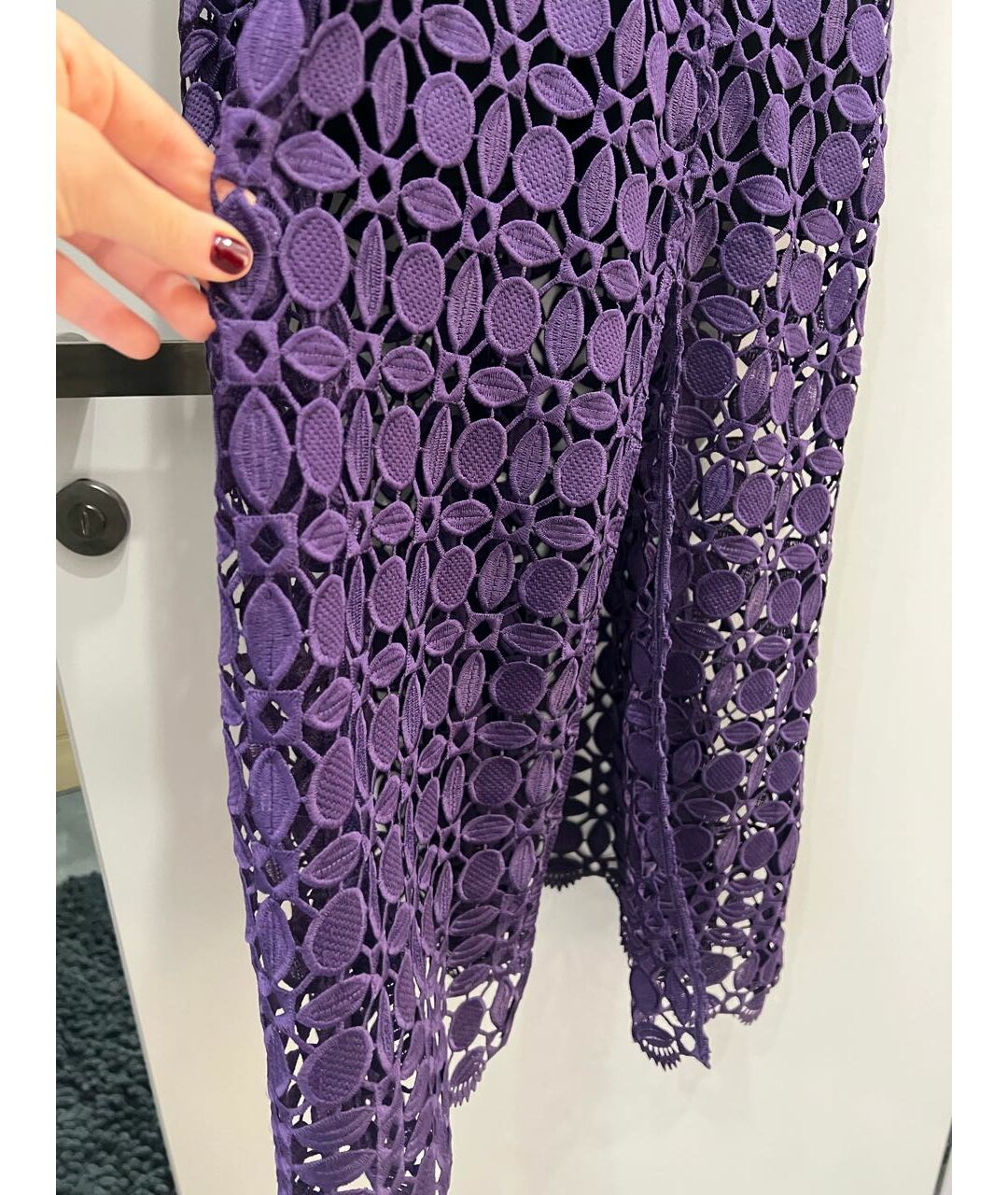 SELF-PORTRAIT Фиолетовое полиэстеровое повседневное платье, фото 5