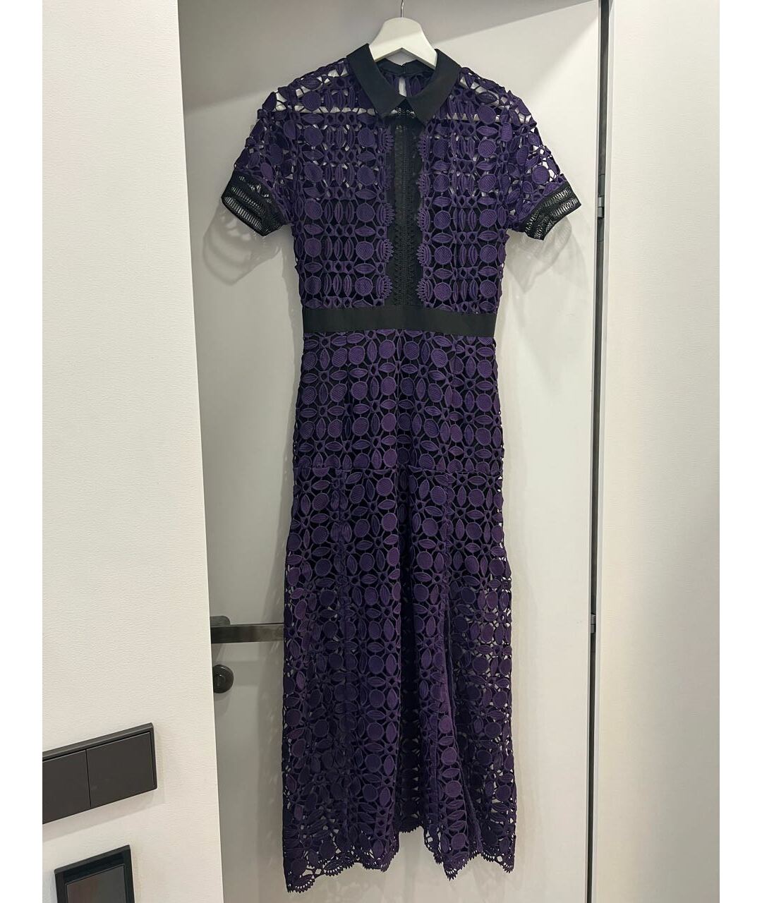 SELF-PORTRAIT Фиолетовое полиэстеровое повседневное платье, фото 7