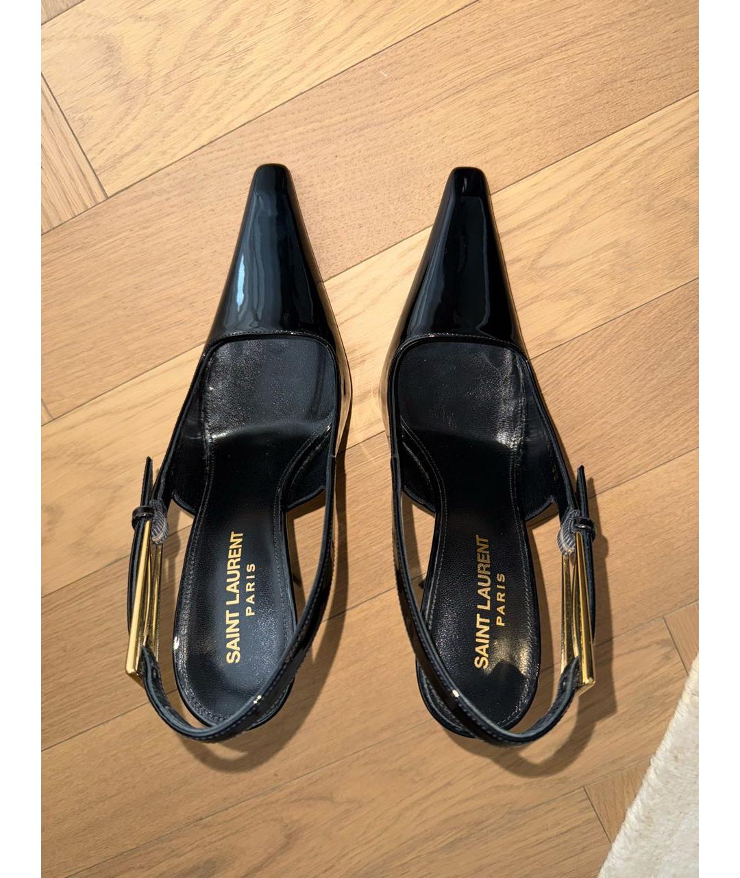 SAINT LAURENT Черные кожаные туфли, фото 3