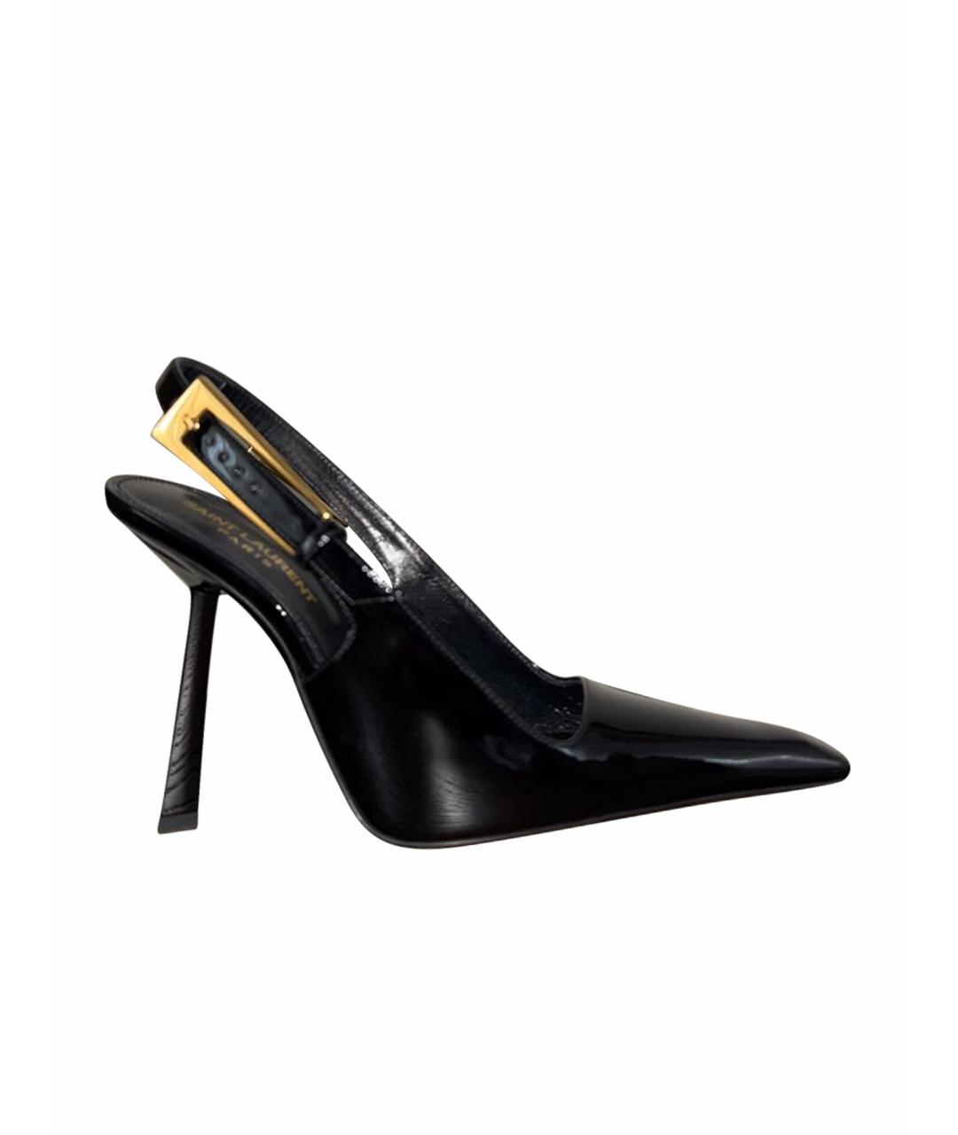 SAINT LAURENT Черные кожаные туфли, фото 1