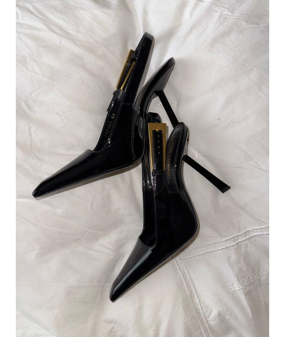 SAINT LAURENT Черные кожаные туфли, фото 5