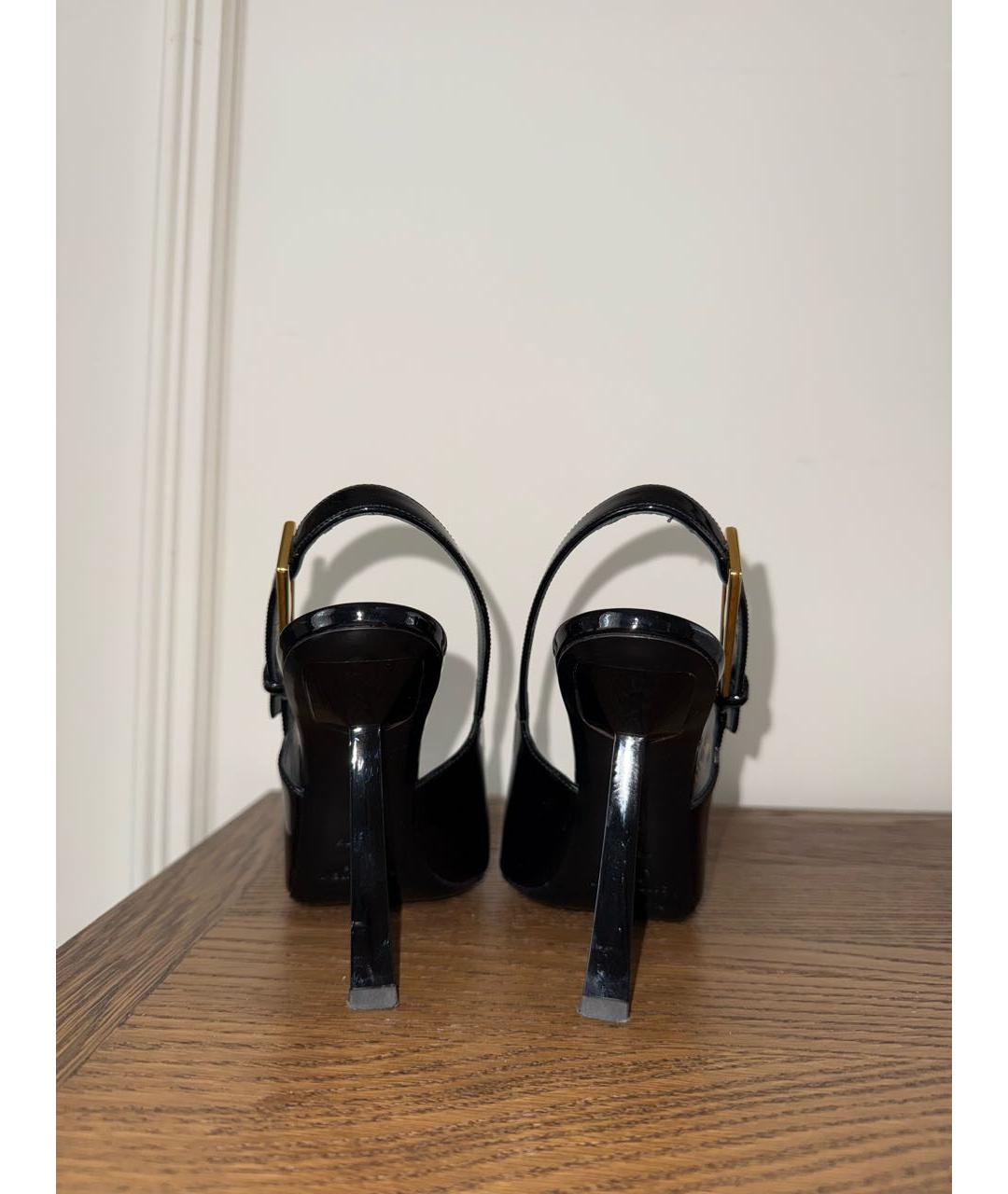 SAINT LAURENT Черные кожаные туфли, фото 4