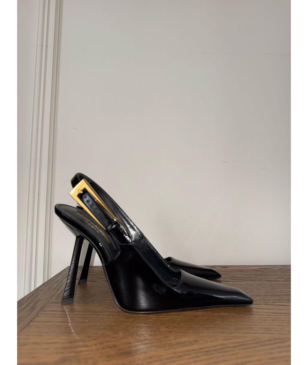 SAINT LAURENT Черные кожаные туфли, фото 6