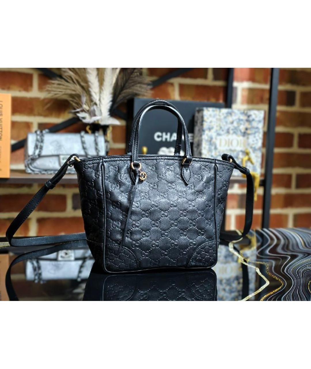 GUCCI Черная кожаная сумка с короткими ручками, фото 7