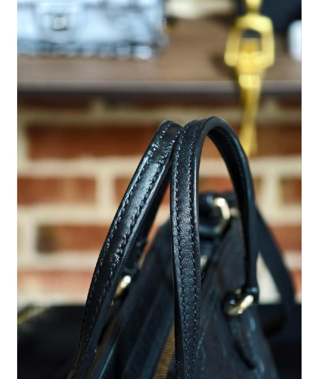 GUCCI Черная кожаная сумка с короткими ручками, фото 6