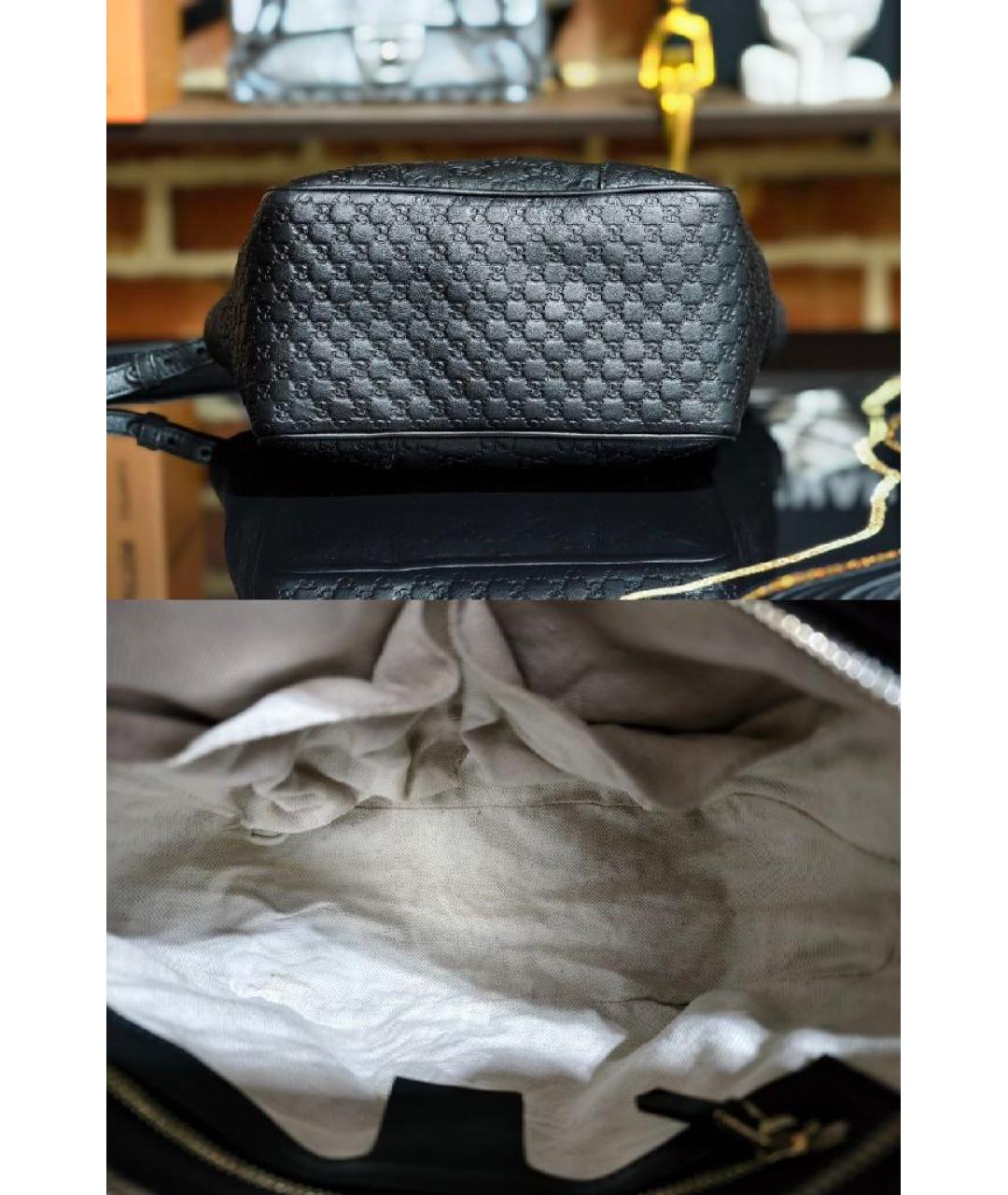 GUCCI Черная кожаная сумка с короткими ручками, фото 5