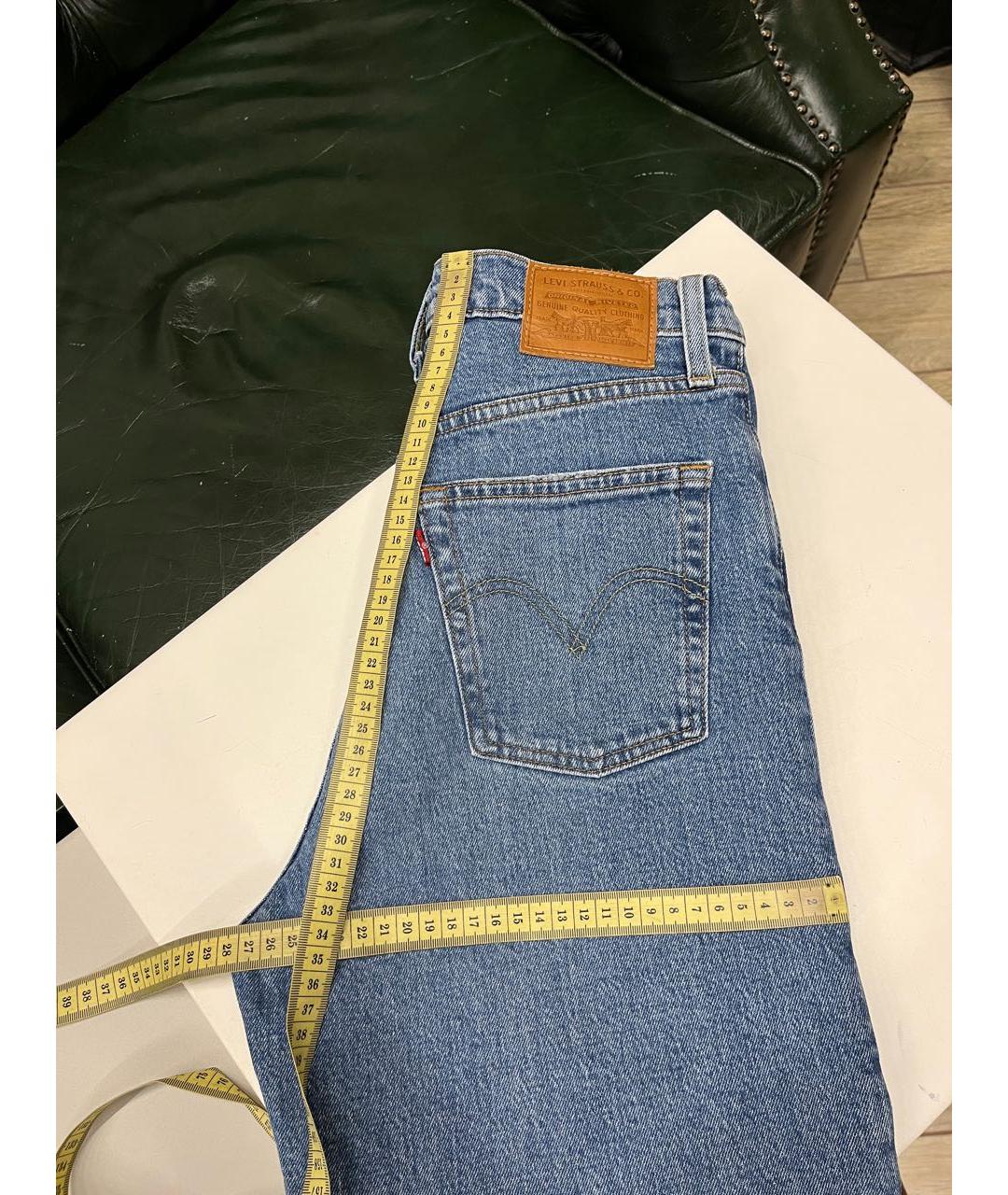 LEVI'S Синие хлопко-эластановые прямые джинсы, фото 3