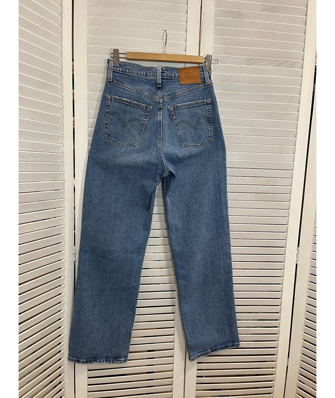 LEVI'S Синие хлопко-эластановые прямые джинсы, фото 7