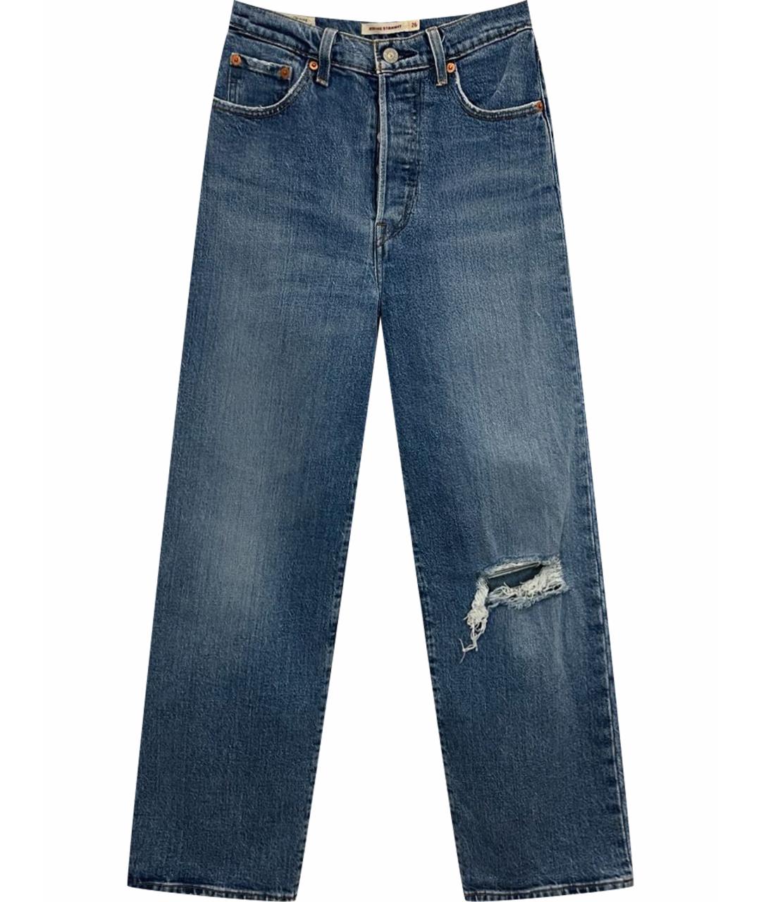 LEVI'S Синие хлопко-эластановые прямые джинсы, фото 1