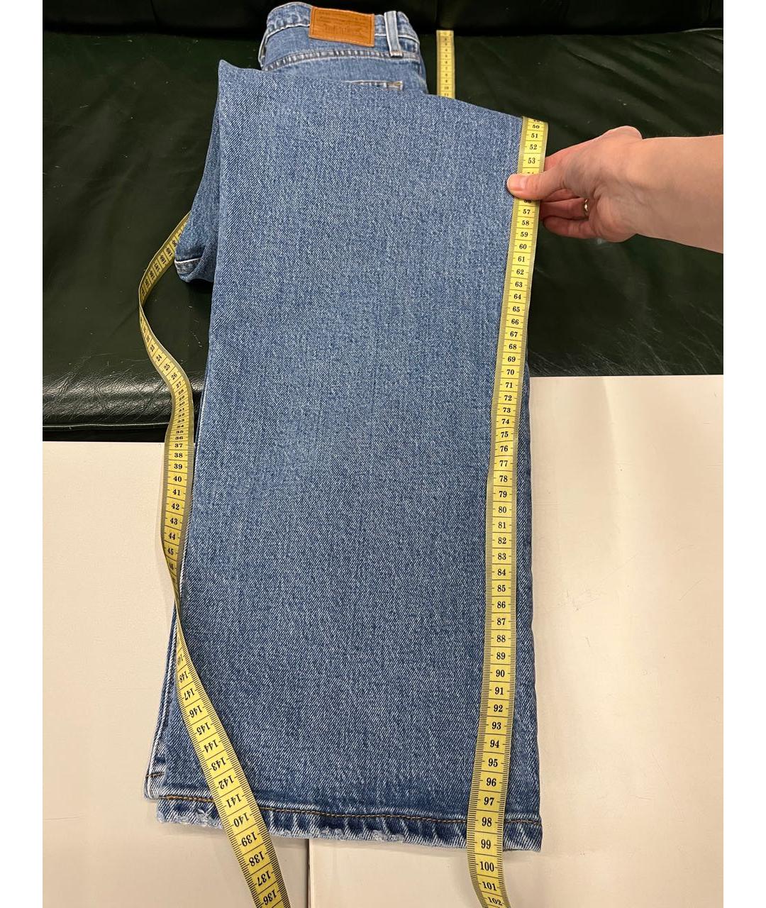 LEVI'S Синие хлопко-эластановые прямые джинсы, фото 2