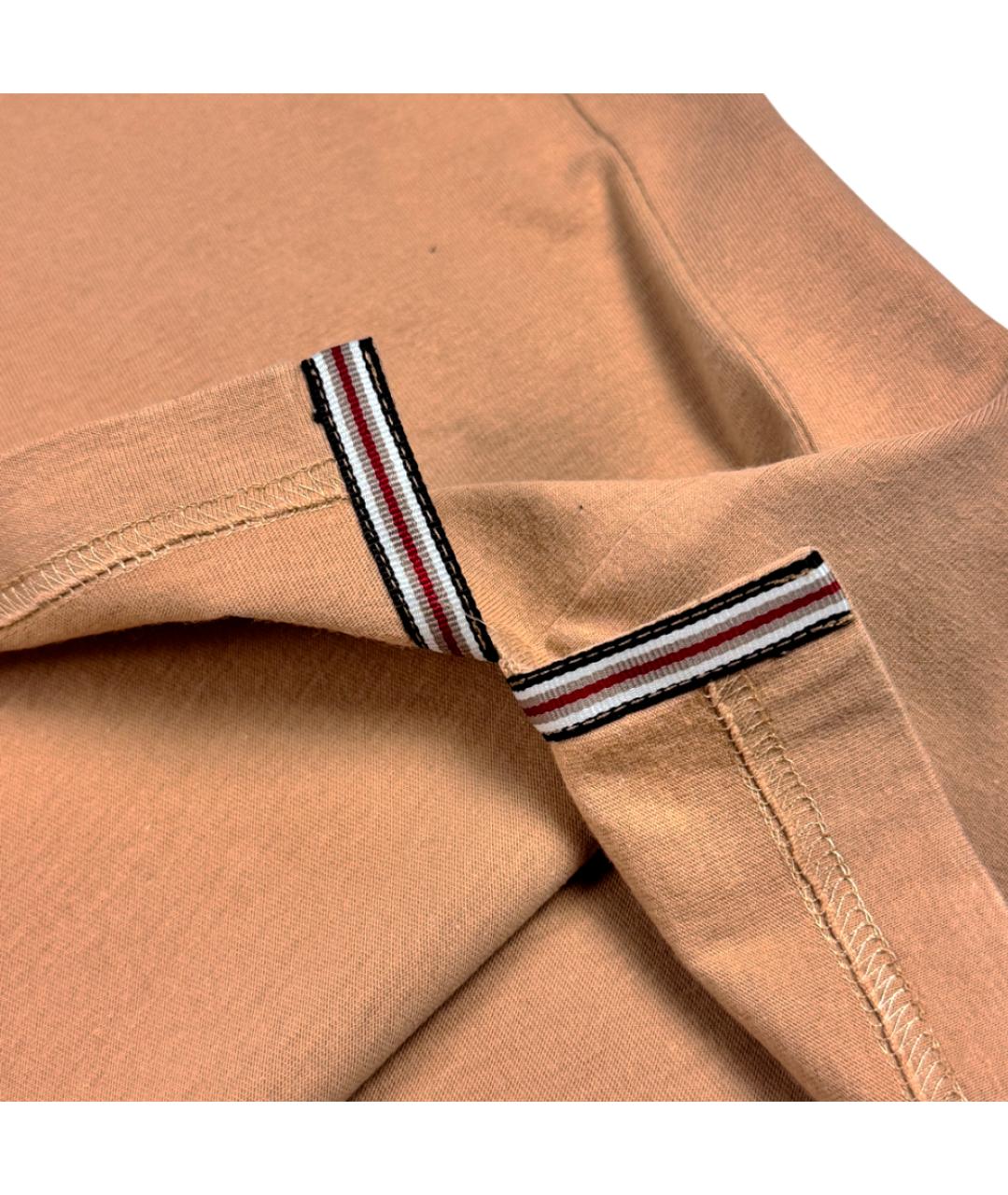 BURBERRY Коричневая хлопковая футболка, фото 4