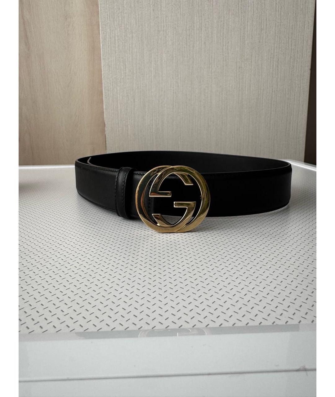 GUCCI Черный кожаный ремень, фото 4