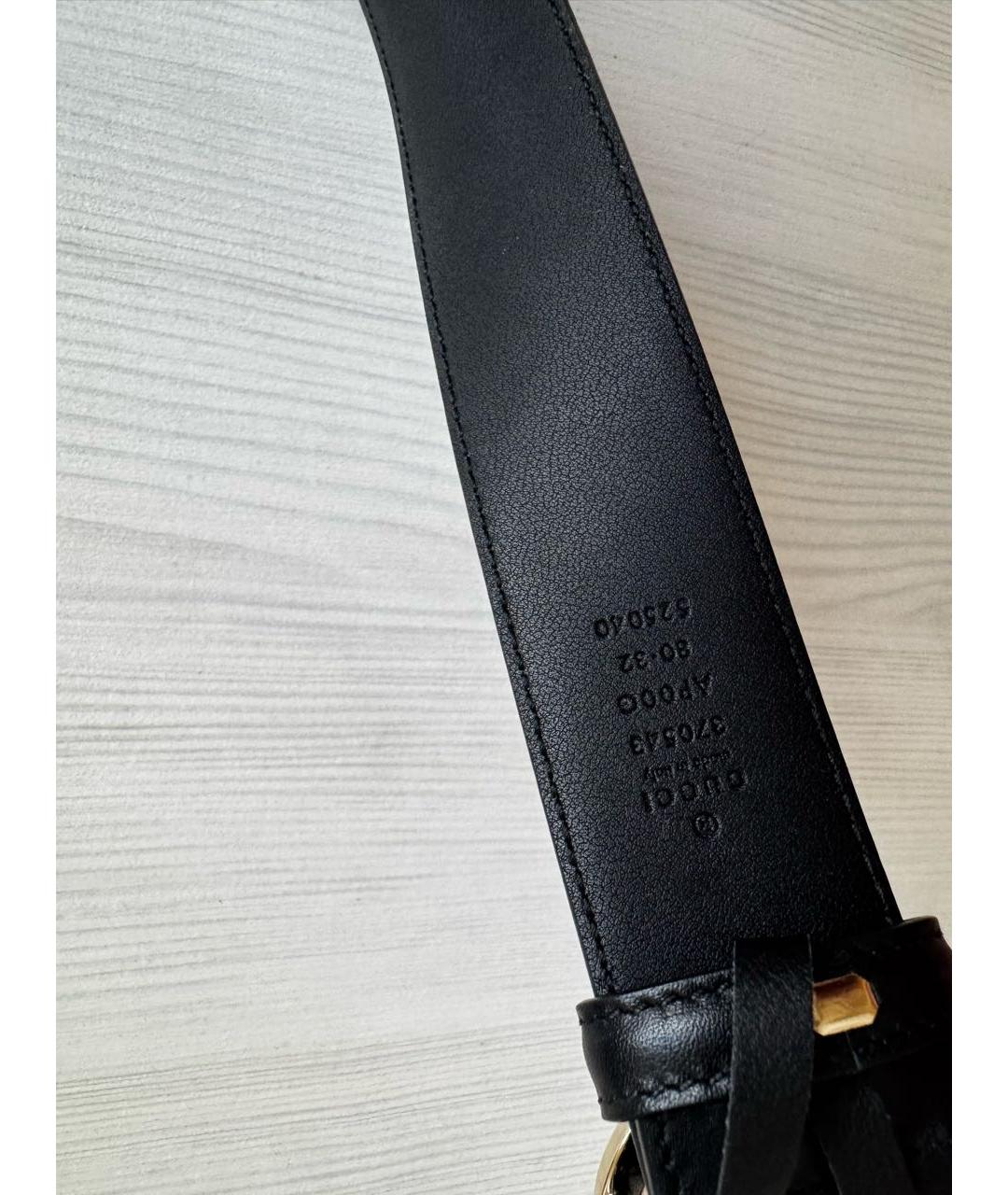 GUCCI Черный кожаный ремень, фото 3