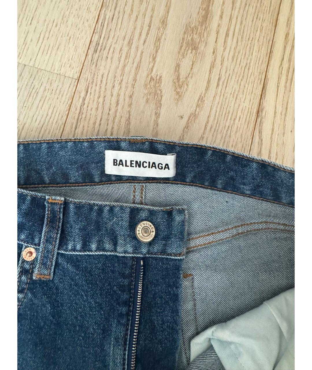 BALENCIAGA Синие хлопковые джинсы слим, фото 3