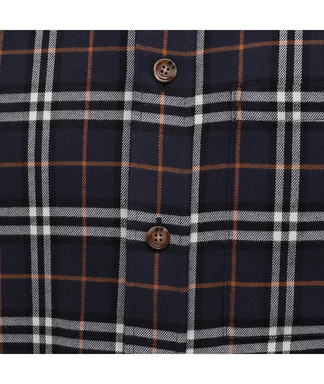 BURBERRY Темно-синяя хлопковая кэжуал рубашка, фото 5