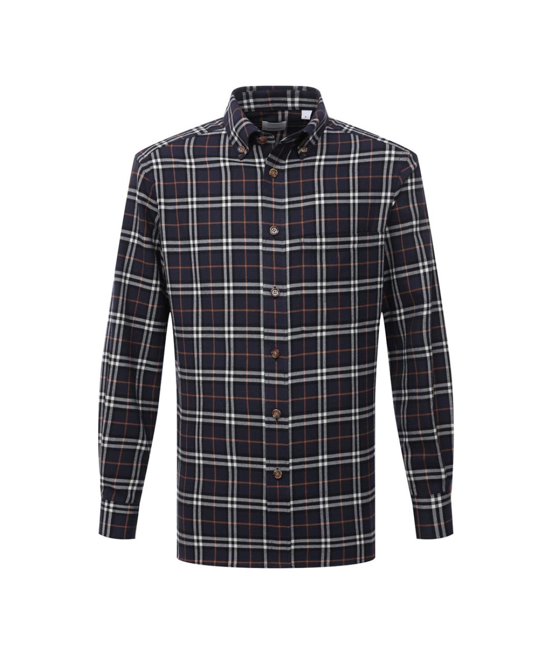 BURBERRY Темно-синяя хлопковая кэжуал рубашка, фото 1