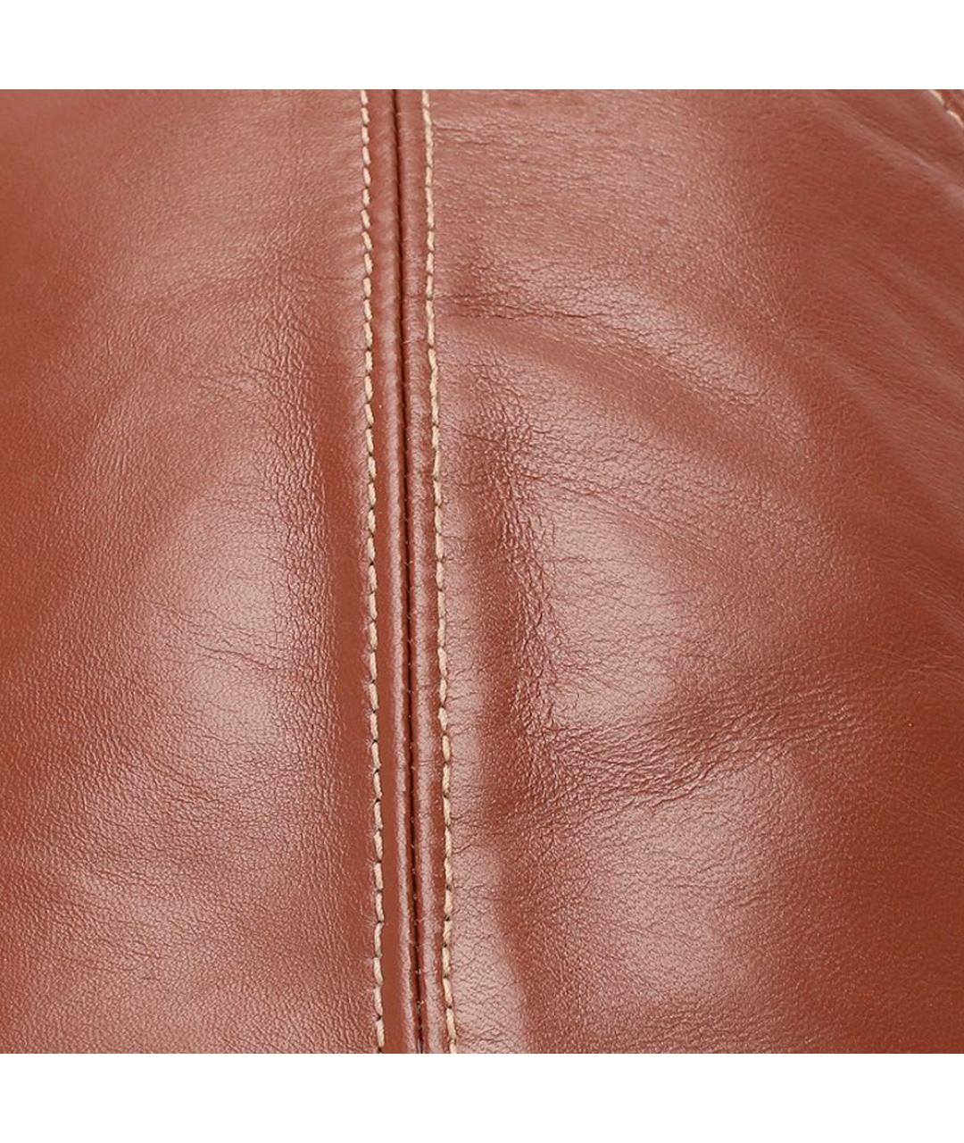 BURBERRY Коричневая кожаная кепка, фото 3