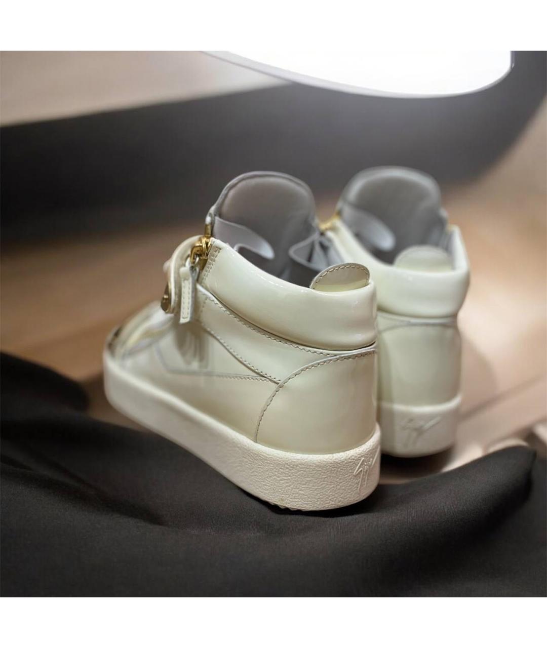 GIUSEPPE ZANOTTI DESIGN Белые кеды из лакированной кожи, фото 4