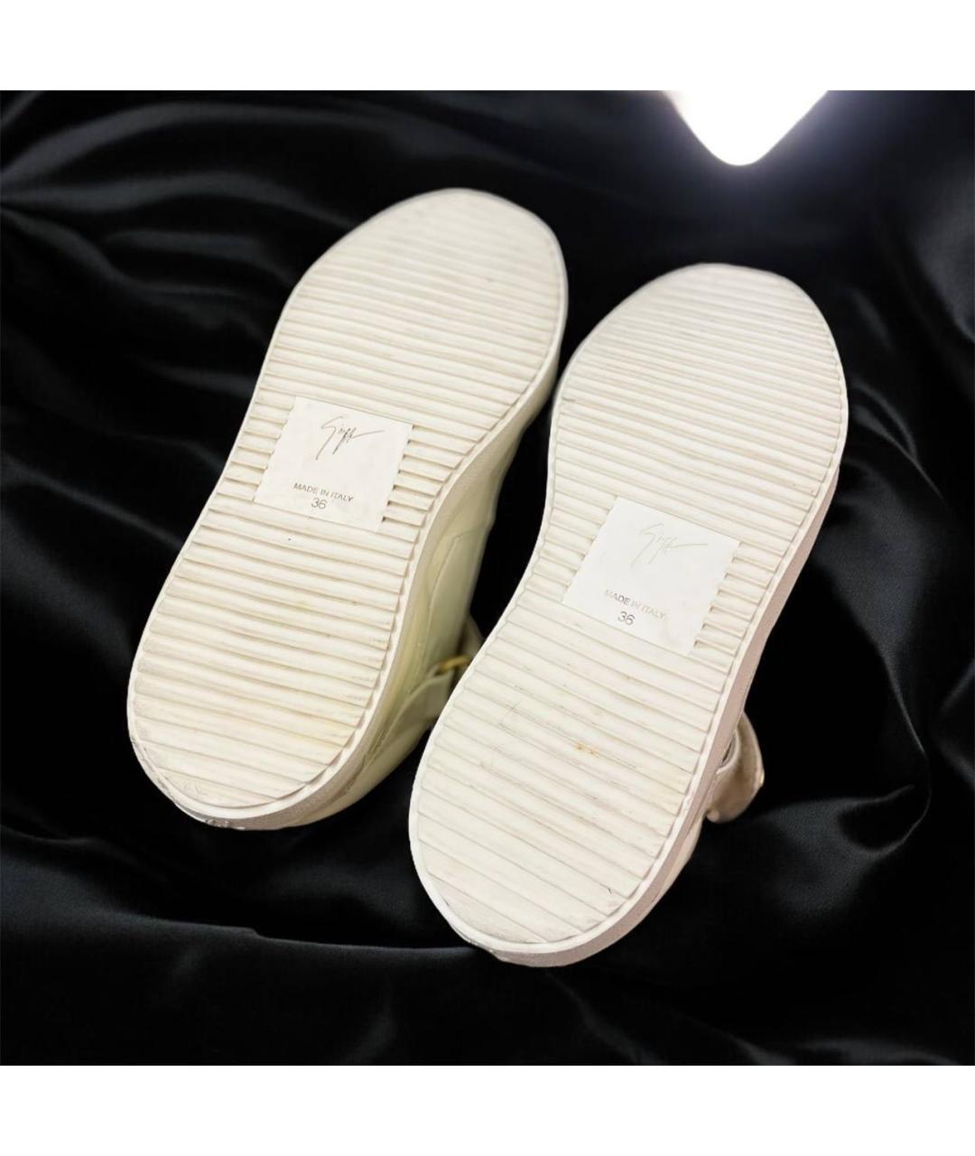 GIUSEPPE ZANOTTI DESIGN Белые кеды из лакированной кожи, фото 5
