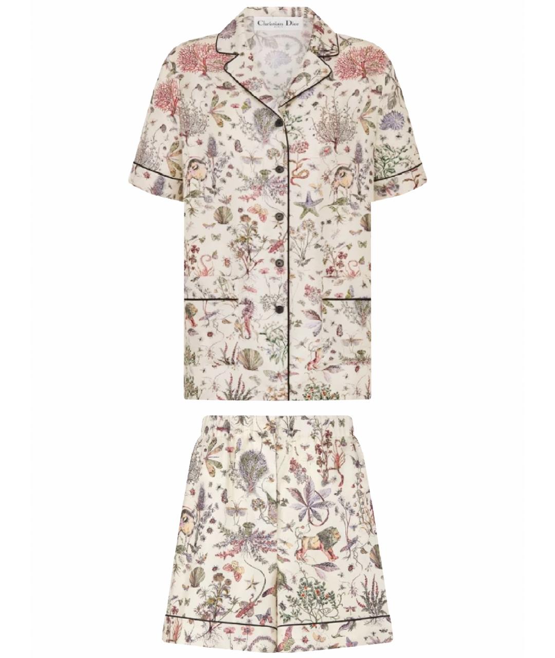 CHRISTIAN DIOR Мульти шелковый костюм с брюками, фото 1