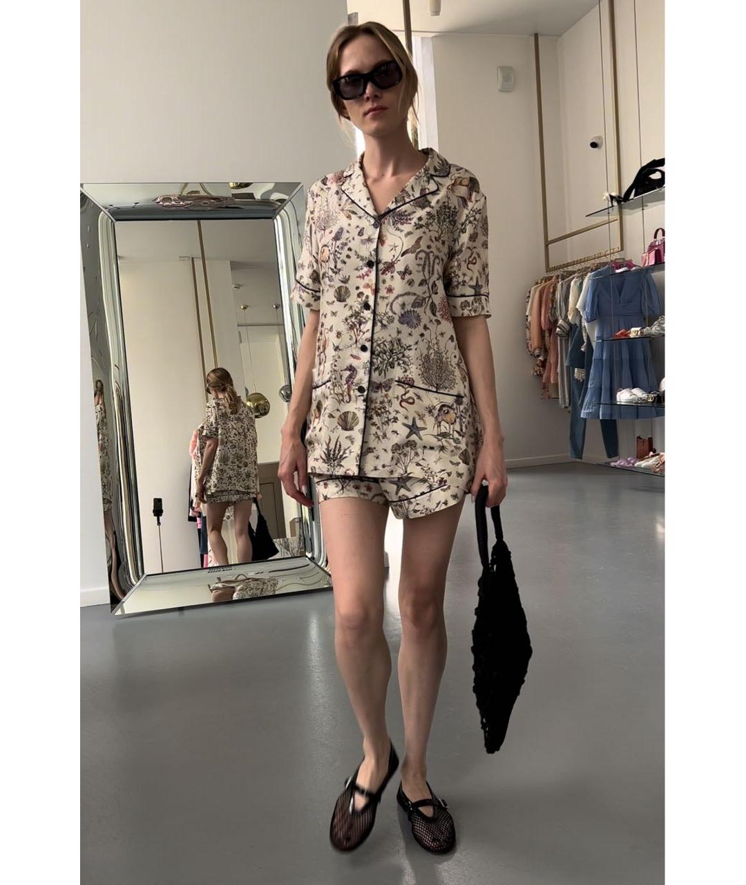 CHRISTIAN DIOR Мульти шелковый костюм с брюками, фото 8