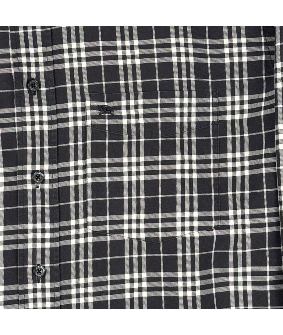 BURBERRY Черная хлопковая кэжуал рубашка, фото 3