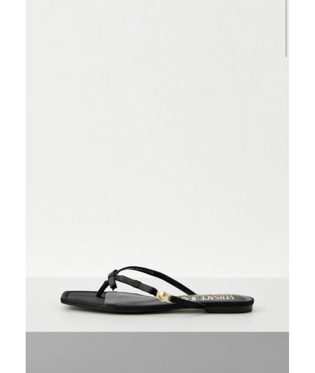 VERSACE JEANS COUTURE Черные текстильные шлепанцы, фото 7